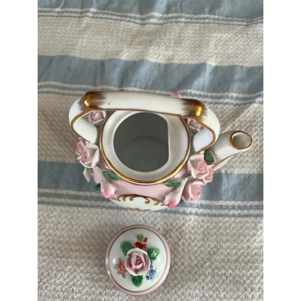 small rose tea pot